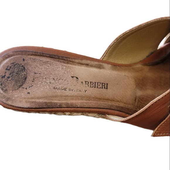 FRANCO BARBIERI - Wedge Platform - Leather and Straw Espadrille - Made in Italy - Picture 9 of 13